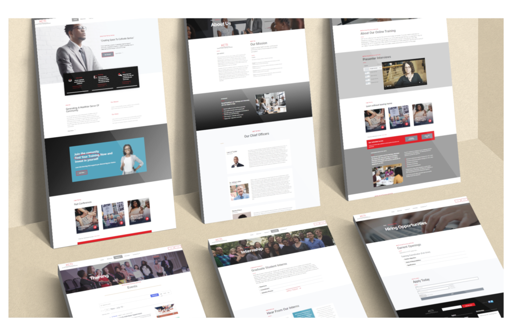 Project: KC Training website mockups